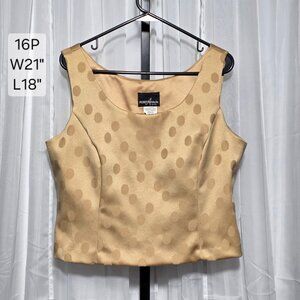 Positive Attitude Petite Top Womens 16P Gold Polka Dot Tank Shell Vintage USA